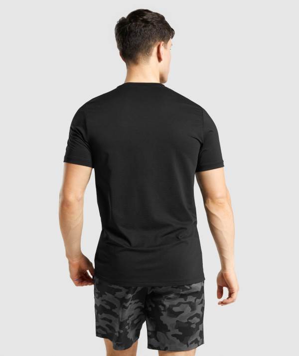 Panske Tricka Gymshark Arrival Graphic Čierne | NR7134925